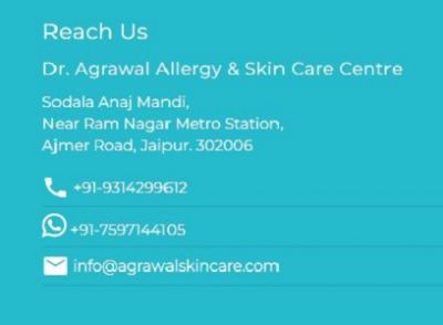 Famous Skin Specialist in Jaipur -We lead a busy life these days that leads to damaged skin or various other problems and skincare treatments in the outside world are far expensive too. But, Agrawal allergy and Skin Care Clinic provides the best skincare treatment at very affordable rates too. Dr. Ajai Agrawal runs the clinic and he is the Famous Skin Specialist in Jaipur. He is well experienced and always ready to give his valuable advice on skincare problems. His expertise includes melisma, dyspnoea, psoriasis, Urticaria, acne, and eczema. Website - http://www.agrawalskincare.com/Skin-Specialist-In-Jaipur